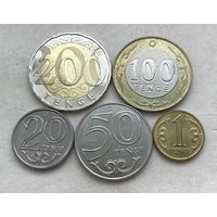 Казахстан 5 монет 2021 - 1-20-50-100-200 тенге - в блеске!