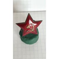 С 1 РУБЛЯ ! КОКАРДА ЗВЕЗДА ЭМАЛЬ МЕТАЛ МАГНИТИТСЯ ФУРАЖКА ПИЛОТКА  РККА 1939-1945