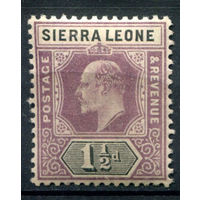 Британские колонии - Сьерра-Леоне - 1903г. - король Эдуард VII, 1 1/2 P - 1 марка - MNH, лёгкое пожелтение клея [Mi 44]. #4-B5-118-A-1