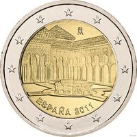 2 евро 2011 Испания Альгамбра в Гранаде UNC из ролла