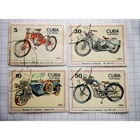 Куба. 1985. Мотоциклы. 4 марки из серии. Гаш.