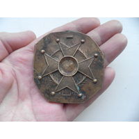 Медный Оттиск,клише,штамп ордена,знака Ордена Леопольда II(?) или знаков Польши(РП),вес 113 гр.диаметр 70 мм.С рубля.