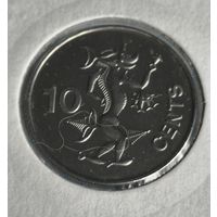 СОЛОМОНОВЫ ОСТРОВА 10 ЦЕНТОВ 2000 ГОД UNC