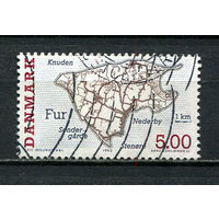 Дания - 1995 - Остров Мех. Карта 5Kr - [Mi.1098] - 1 марка. Гашеная.  (Лот 9JA)-TG3P52