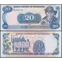 Никарагуа 20 Кордоба образца 1985 года UNC p152 серия FB