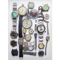 Все лоты с рубля.Часы в ремонт.