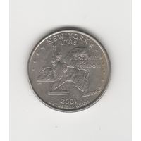 Квотер (25 центов) США "Штат Нью-Йорк" 2001 Р Лот 0585