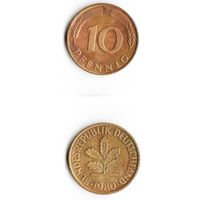 10 пфеннигов Германия 1980 года(F)
