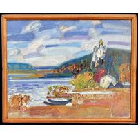 Сковородко О.А Пейзаж, ДВП, масло. Размер 55х44см.