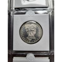 5 марок 1975 G Альберт Швейцер! Штемпель! Серебро 11.2 грамма 625 пробы 0,225 унции! ВОЗМОЖЕН ОБМЕН!