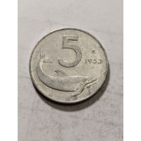 Италия 5 лир 1953
