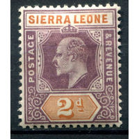 Британские колонии - Сьерра-Леоне - 1903г. - король Эдуард VII, 2 P - 1 марка - MH [Mi 45]. #4-B5-118-A-1