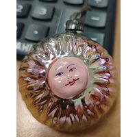 Елочная игрушка СССР - Солнце с лицом.