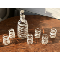 Графин и рюмки цветное стекло СССР Неман