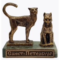 Статуэтка Питерские коты Бронза/Змеевик