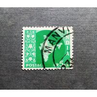 Марка Индия 1957 год Карта