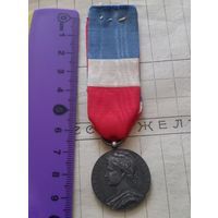 Редкая! Медаль Республика Франция, 1926 год, Серебро. Из коллекции!