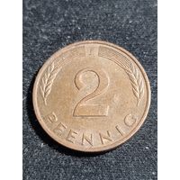 ФРГ 2 пфеннига 1982 F