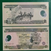 Соломоновы Острова 2 Доллара 2001 год. Юбилейная. UNC, полимер.