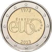 2 евро 2019 Ирландия 50 лет в ЕС  UNC из ролла