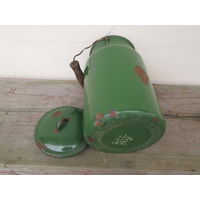 Бидончик СССР 1960-х,Реаритет, эмалированный для молока. Целый.Для декорации.