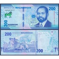 Мозамбик, 200 метикал 2024 г., P-W158 (DA, президент Самора Машел, львы)