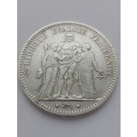 5 франков 1875 год, серебро.