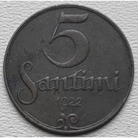 Латвия 5 сантимов 1922
