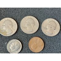 Монеты США 5 шт