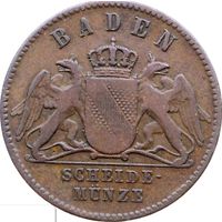 РАСПРОДАЖА!!! - ГЕРМАНИЯ БАДЕН 1 крейцер 1859 год