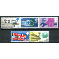 Великобритания - 1969г. - годовщины, авиация, флаги - 5 марок - полная серия, MNH, номинал 5 с маленьким повреждением левого нижнего уголка [Mi 511-515]. #3-GB-Z-1-18