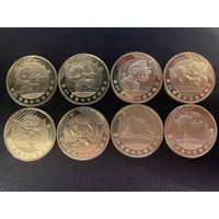 Набор 8 юбилейных монет 1 юань Китай ОЛИМПИАДА Пекин 2008 год UNC