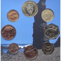 Острова Святой Елены и Вознесения 1 пенни, 2, 5, 10, 20, 50 пенсов, 1, 2 фунта 2003 г. Банковский набор