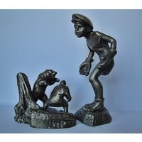 Статуэтка "Охота на медведя" (Нимор, бронза, СССР)