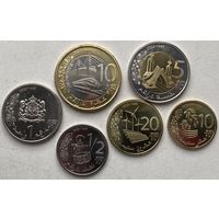 Марокко 10, 20 сантимов, 1/2, 1, 5, 10 дирхам 2023 (2024) г. Новый тип. Набор 6 монет