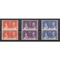 135.BrKS. Великобритания. Колонии.  Сьерра Леоне. Коронация Георга VI и Елизаветы. 1937 г. Полная серия. Пары. Mi.##148-150. MNH.