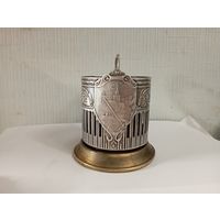 Подстаканник "40 лет Советской власти".Мельхиор,СССР.(Донце с другого подстаканника)