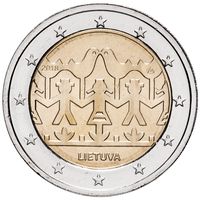 2 евро 2018 Литва Праздник песни и танца UNC из ролла