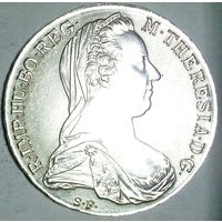 РАСПРОДАЖА!!! - АВСТРИЯ 1 талер 1780 год "МАРИЯ ТЕРЕЗИЯ" серебро - aUNC! - ШТЕМПЕЛЬНЫЙ БЛЕСК!