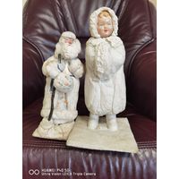 Редчайшие Дед мороз  и Снегурочка  СССР Артель полностью аутентичное состояние без реставрации самая привлекательная цена трёхдневный аукцион