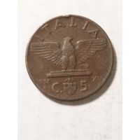 Италия 5 сентизим 1938