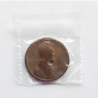 США. 1 цент 1928 г. D в запайке.