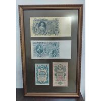 Картина коллаж из старинных банкнот .