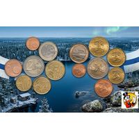 Финляндия набор монет 1, 2, 5, 10, 20, 50 евроцентов; 1, 2 евро. Сторгуй за свою цену, предложи обмен!