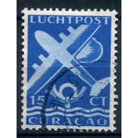 Нидерландские колонии - Кюрасао - 1947г. - авиация, авиапочта, 15 с - 1 марка - гашёная [Mi 256]. #3-WB-77-A-1