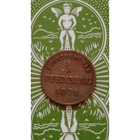 Германия Бавария 1 пфенниг 1871