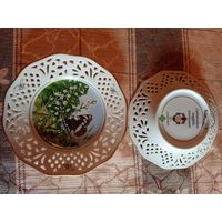 Декоративная тарелка из прорезного фарфора. Шуман. Бавария