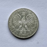 Монета СЕРЕБРО Польша 10 злотых 1932 год Ядвига ( знак м.д) ОТЛИЧНЫЕ