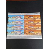 Украина 2017 Лист с 8 марками и 8 купонами "Выпуск по программе "POST EUROP". Замки Украины" (специальное гашение с клеем) Mi.1612-1613