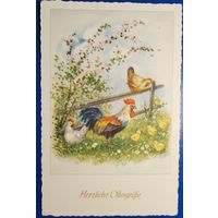 Открытка . Пасхальная. 1958 г. Германия.